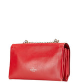 ヴァレンティノ スタッズ チェーン ショルダーバッグ レッド ゴールド レザー レディース VALENTINO 【中古】